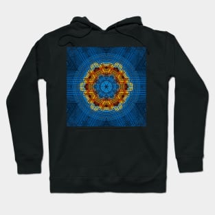 Weave Mandala Blue Yellow and Red Hoodie